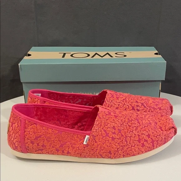 TOMS FUCHSIA ROSE BOTANICAL LACE NWT - Picture 4 of 4